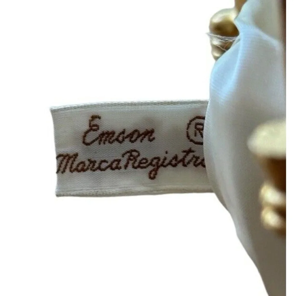Vintage White Hand Made Beaded Sequin Evening Purse Clutch Hong‎ Kong Emson